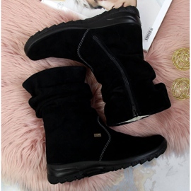 Stivali da donna in pelle isolante RIEKER Z7171-01 nero 1