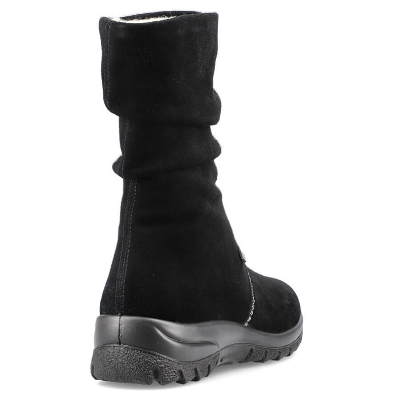 Stivali da donna in pelle isolante RIEKER Z7171-01 nero 2