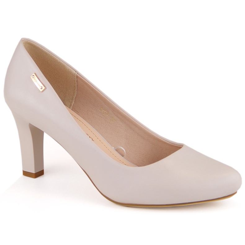 Décolleté beige con tacco basso di Sergio Leone 1