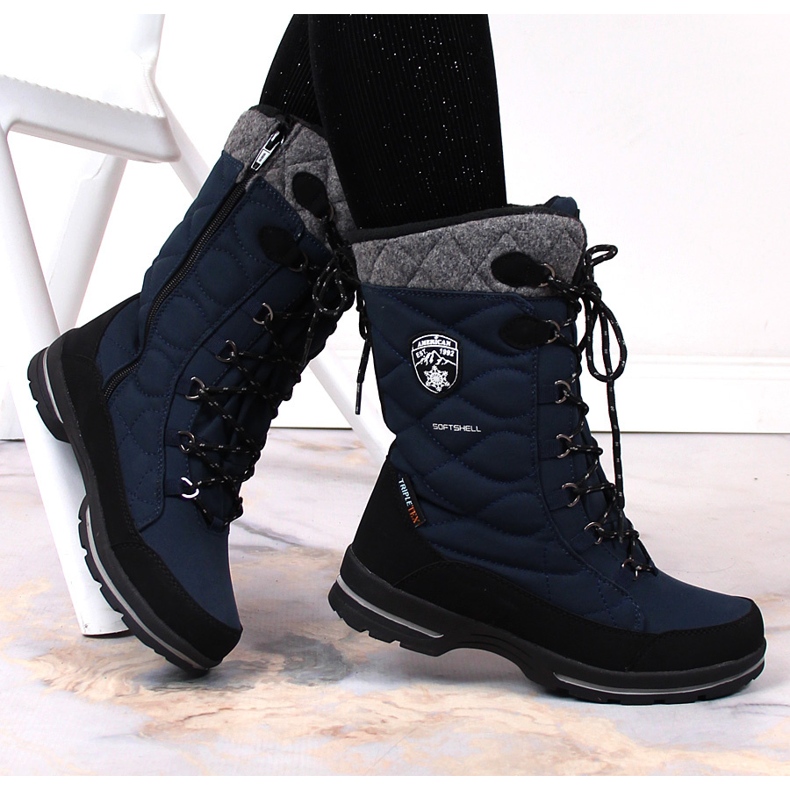 Stivali invernali da donna impermeabili blu navy American Club 2