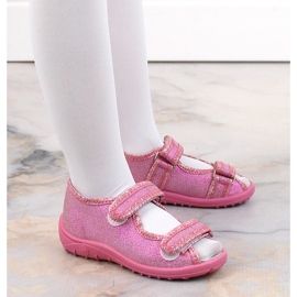 Ciabatte da bambina, sandali home rosa scintillanti Nazo 1