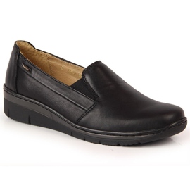 Scarpe da donna in pelle, slip-on nere Helios 350 nero 1
