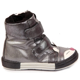 Scarpe da ragazza, velcro, volpe argentata, Kornecki 6583 argento 1