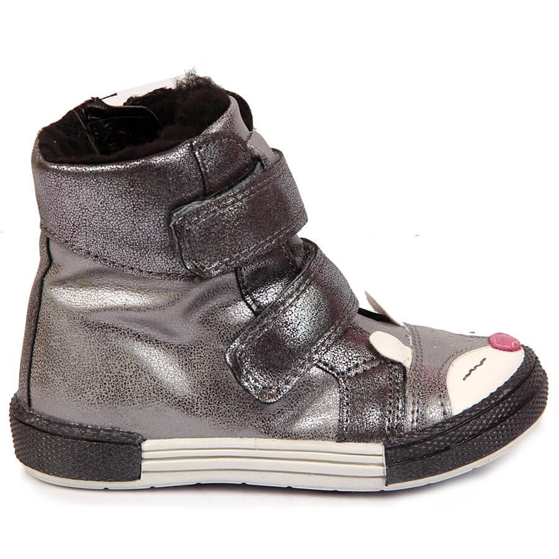 Scarpe da ragazza, velcro, volpe argentata, Kornecki 6583 argento 1