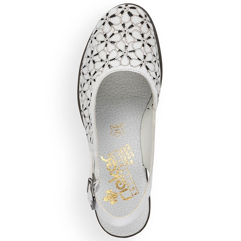 Sandali aperti sandali in pelle femminile rieker bianco pieno 40981-80 bianco 2