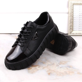 Scarpe in pelle Donne in pizzo -UP Black Filippo Varnned nero 1