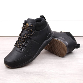 Scarpe da uomo in pelle nera Jogger Bustagrip nero 1