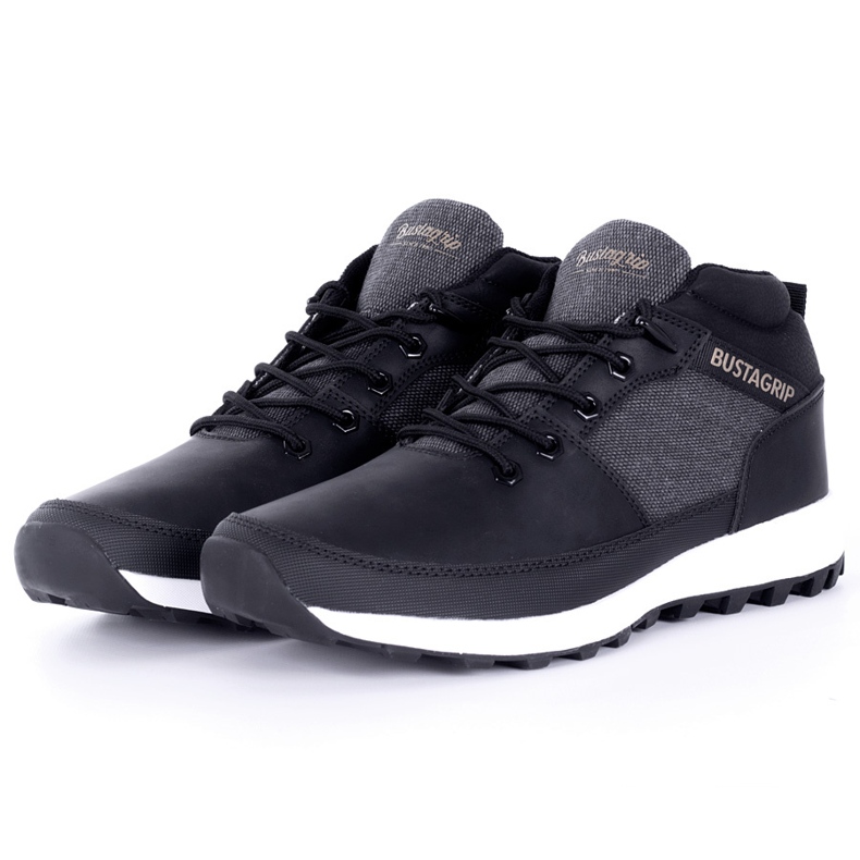 Sneakers in pelle per uomo scarpe nere Trax Bustagrip nero 1