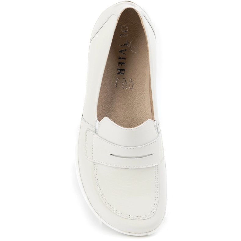 Olivier Mares di pelle minimalista a piedi nudi femminile 1280 ECRU bianco 1
