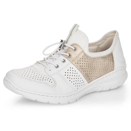 Comode scarpe sportive bianche da donna Rieker L3254-80 bianca 1
