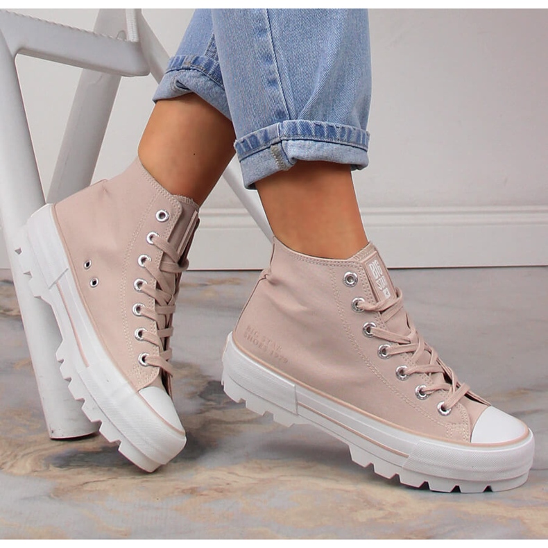 Sneakers da donna Nude Big Star LL274157 beige 1