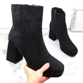 Stivaletti da donna in camoscio nero Jezzi RMR2288-2 1