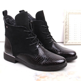 Stivali neri isolanti da donna in pelle scamosciata verniciata Filippo DBT4749 nero 1