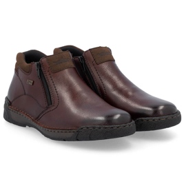 Stivali marroni isolanti da uomo impermeabili in pelle Rieker B0392-25 marrone 2