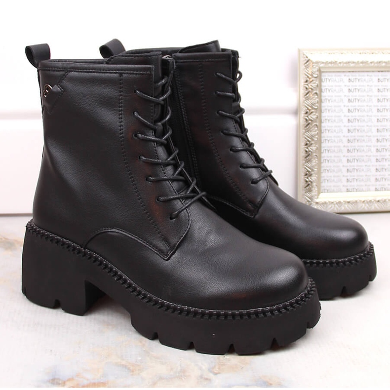 Stivali da donna in pelle con tacco alto e plateau, isolanti, neri, T.Sokolski 191 nero 2