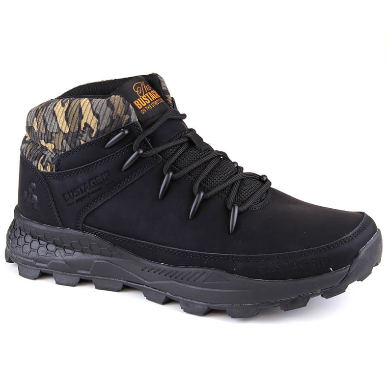 Bustagrip Scarpe da trekking alte da uomo in pelle, nere nero 2