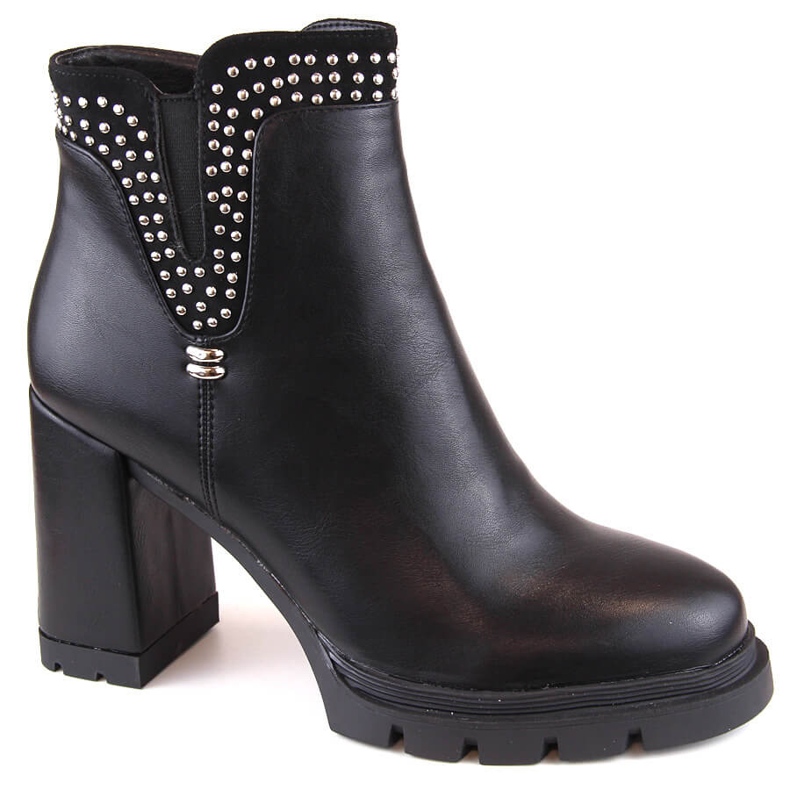 Stivaletti da donna con tacco alto e rivetti neri isolanti, Filippo DBT4838 nero 1