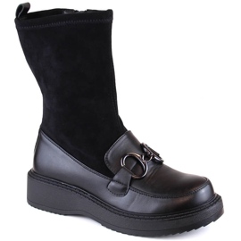 Stivali da donna, mocassini con plateau neri isolanti, Sabatina DM23-18N nero 1