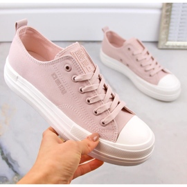 Sneakers da donna con plateau color nudo Big Star LL274970 rosa 2
