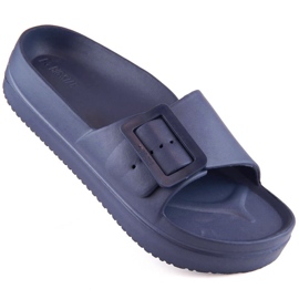 Ciabatte da donna con plateau in schiuma e fibbia, blu navy Big Star NN274A665 1