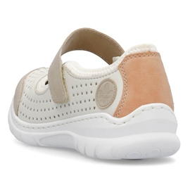 Comode scarpe da donna traforate con velcro, beige Rieker L32B5-81 1