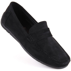 News Scarpe in pelle scamosciata, mocassini slip-on da uomo, Unisoft 7710 nero 1