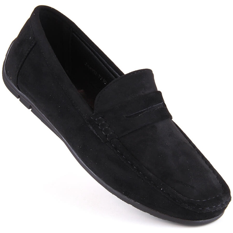 News Scarpe in pelle scamosciata, mocassini slip-on da uomo, Unisoft 7710 nero 1