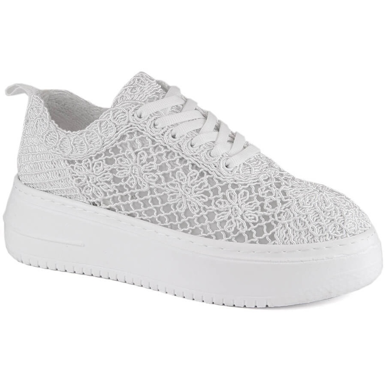 Scarpe da donna in pizzo bianco sulla piattaforma T.Sokolski W503 1