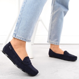Comodi mocassini da donna in pelle scamosciata, blu navy Big Star NN274931 2