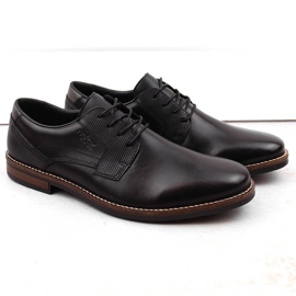 Scarpe comode da uomo nere in pelle Rieker 13523-00 nero 2