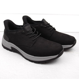Scarpe comode da uomo nere in pelle Rieker 11050-00 nero 1
