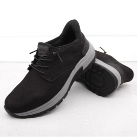 Scarpe comode da uomo nere in pelle Rieker 11050-00 nero 2