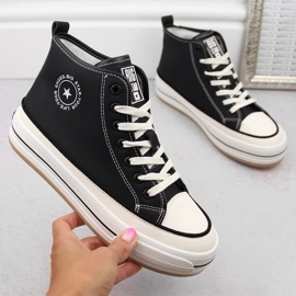 Sneakers da donna con plateau, leggermente imbottite, nere Big Star OO274062 nero 1