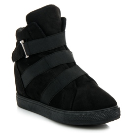 Sneakers nere con zeppa nero 1