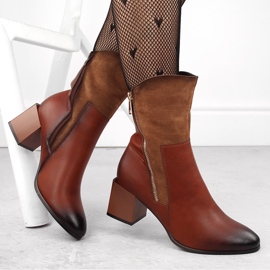 Stivaletti marroni isolanti con tacco alto da donna Jezzi ASA217-9 marrone 1