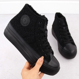 Sneaker nere in pelle di pecora isolante Big Star OO274A443 nero 1