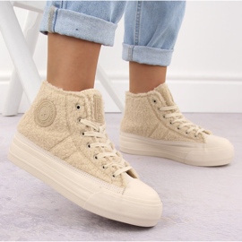 Sneakers isolanti in pelle di pecora beige Big Star OO274A444 2