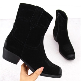 Stivali texani da donna in pelle, neri Sergio Leone BT284-S nero 1