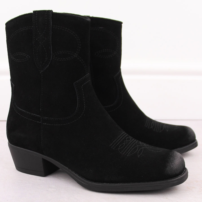 Stivali texani da donna in pelle, neri Sergio Leone BT284-S nero 2