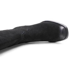 Stivali texani da donna in pelle nera by Sergio Leone KZ268 nero 1