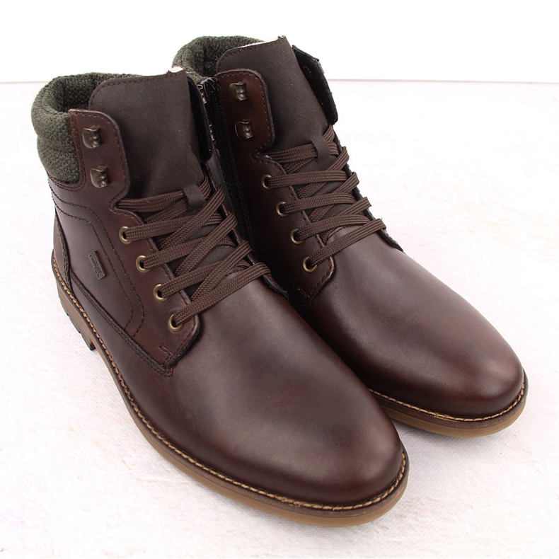 Stivaletti impermeabili in pelle, scarpe da uomo isolanti, marrone Rieker F4544-25 2
