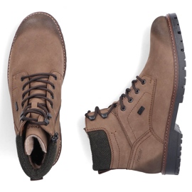 Scarponi da trekking impermeabili in pelle da uomo, isolanti marroni Rieker F3612-24 marrone 1