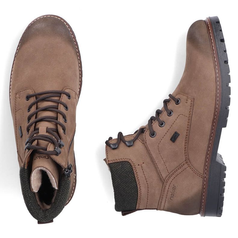 Scarponi da trekking impermeabili in pelle da uomo, isolanti marroni Rieker F3612-24 marrone 1