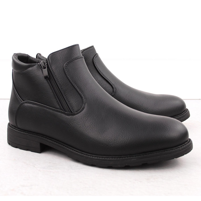 Atletico Stivali da uomo, stivali Chelsea isolanti, stile uomo nero WS-002 1