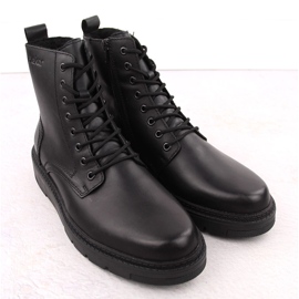 Stivali in pelle isolanti da uomo, neri, Rieker 30101-00 nero 2