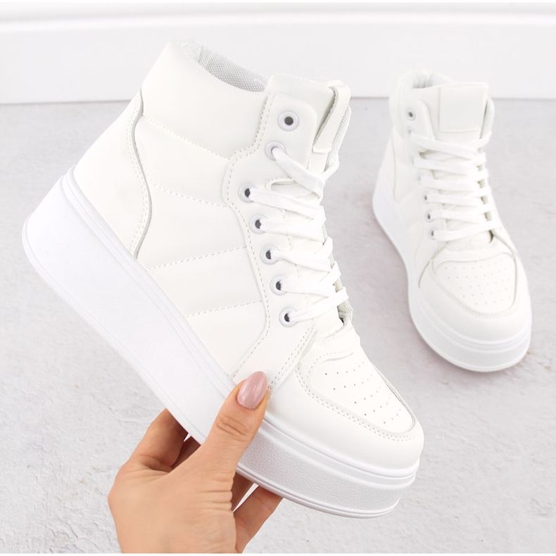 Scarpe sportive bianche alla caviglia NEWS 8166 bianco 1