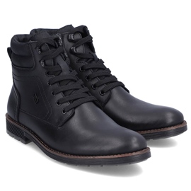 Stivaletti impermeabili in pelle, scarpe da uomo isolanti, nere Rieker F4544-00 nero 1
