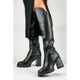 Stivali neri isolanti da donna con tacco alto GD-FL3033B nero 2