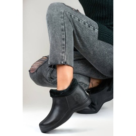 Stivali Wellington isolanti da donna con pelliccia, neri B2016B nero 1