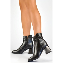 Stivali da donna con tacco decorativo, isolanti neri GD-FL2089B nero 2